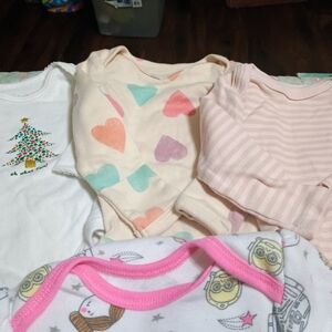 Carter's Cream and Pink Heart Bodysuit Set